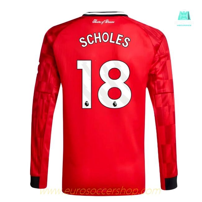 2025-2026 Man Utd Long Sleeve Home Shirt (Kids) (Scholes 18)