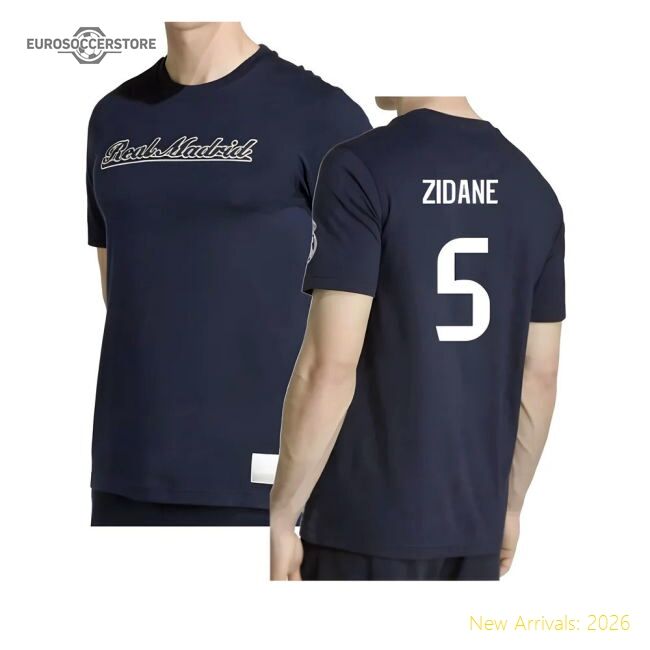 2025-2026 Real Madrid Us Tee (navy) (zidane 5) - Fan Design
