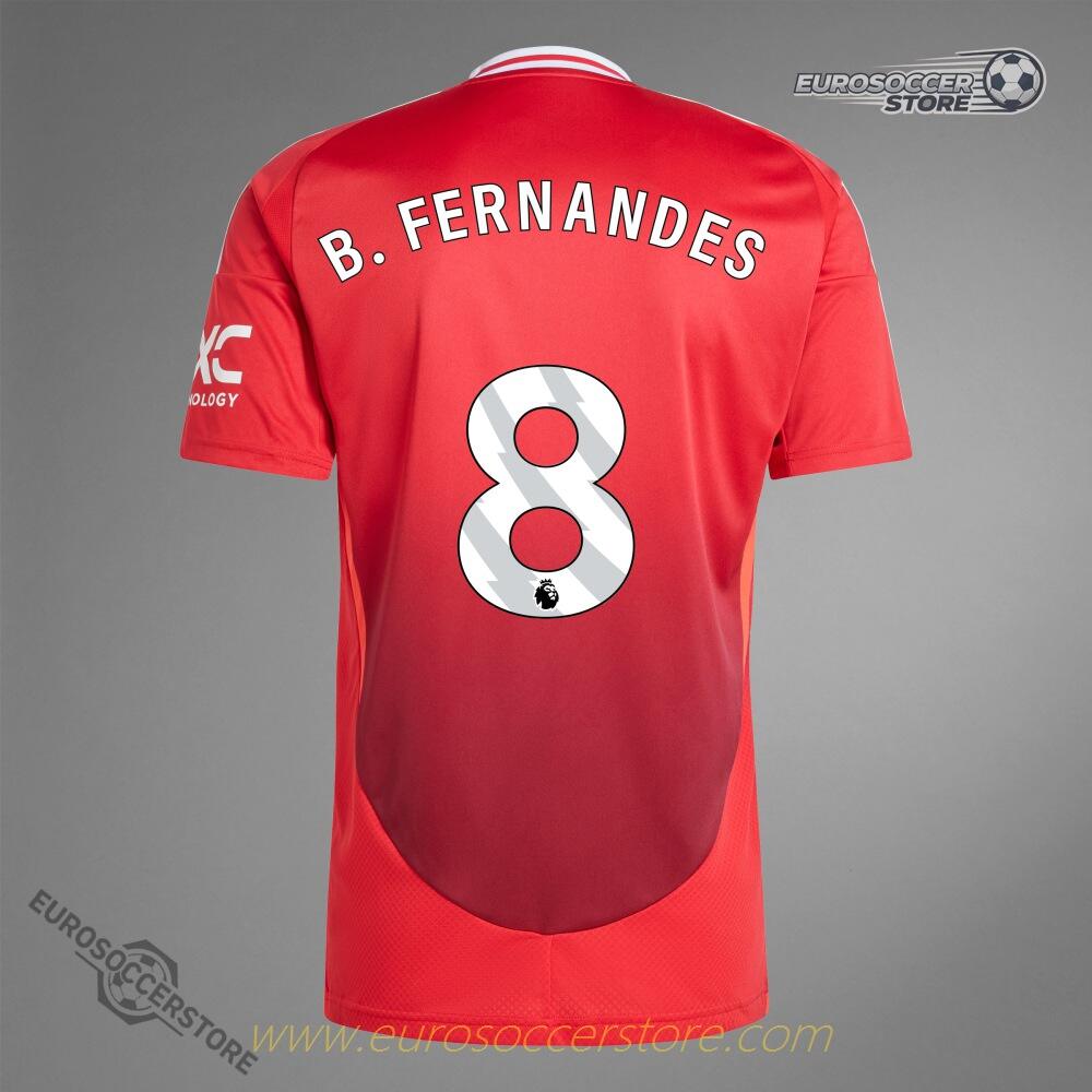 Home Jersey of Manchester United's B. FERNANDES, Number 8, for the 24-25 Season