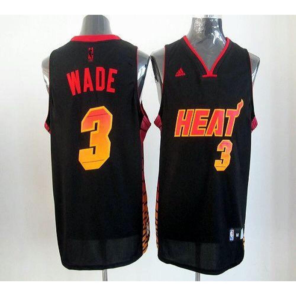 Game Day Vintage Men's Miami Heat #3 Dwyane Black Basketball Jersey