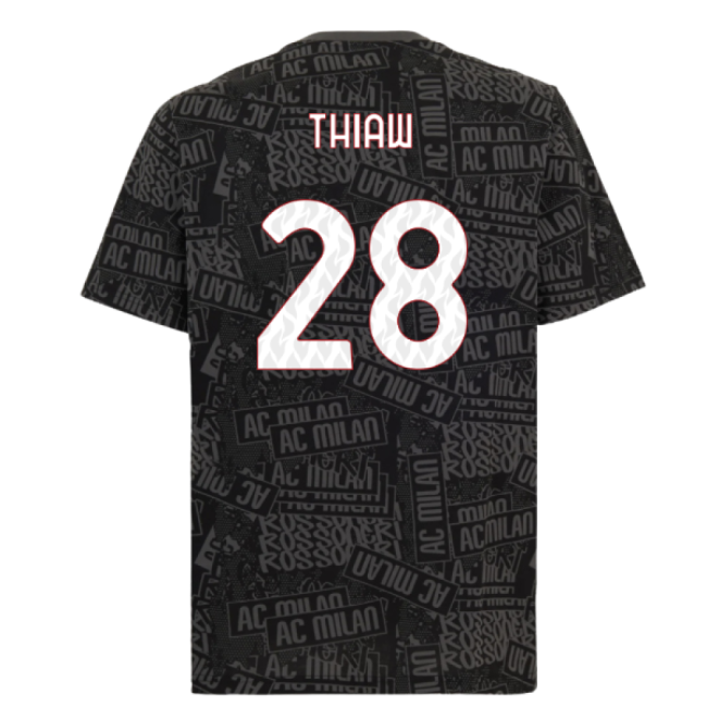 Genuine 2025-2026 Ac Milan Ftblculture Tee Aop (Black) (Thiaw 28)