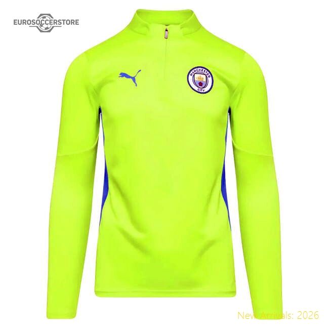 Premium 2024-2025 Man City Training 1/4 Zip Top (yellow Glow)