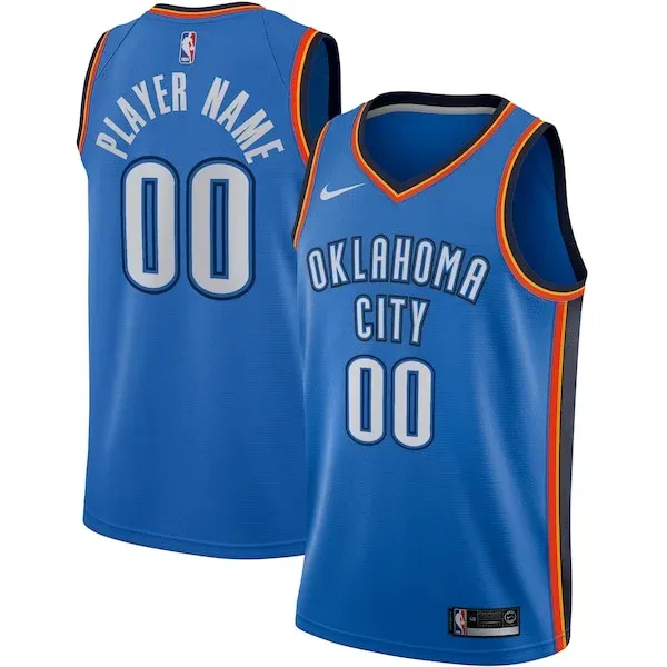 Oklahoma City Thunder Nike Swingman Custom Jersey Blue - Icon Edition