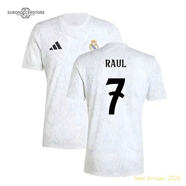 High-quality 2024-2025 Real Madrid Pre-match Shirt (white) (raul 7)