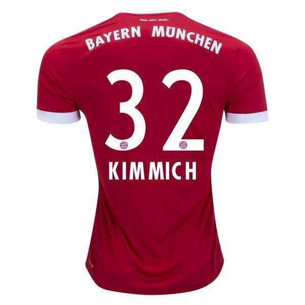 Bayern Munich Home 201718 Kimmich 32 Soccer Jersey Shirt - Official