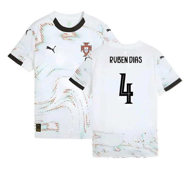 Latest Portugal Away Football Shirt 2025-2026 (Ruben Dias 4) (Kids)