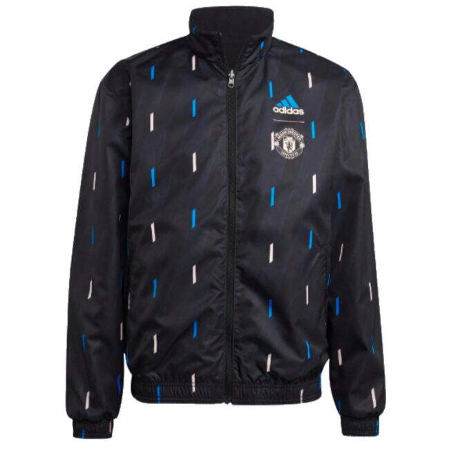Fashionable 2022-2023 Man United Anthem Jacket (Black) for Training...