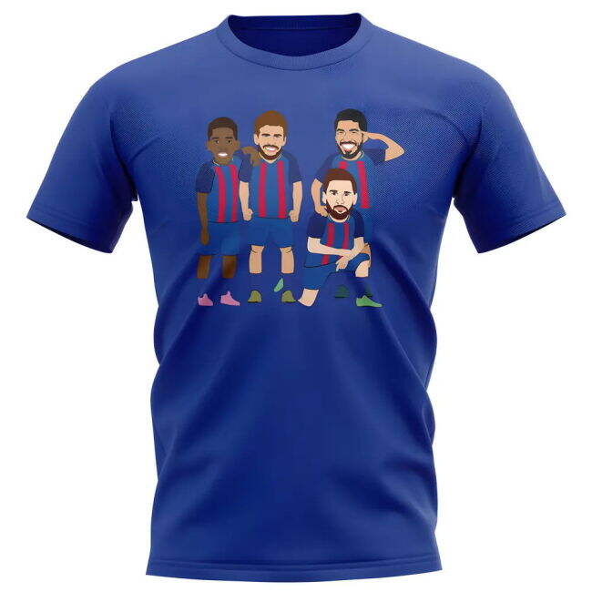 Barcelona Retro Football T-Shirt (Blue) Quick Dry UV Protection