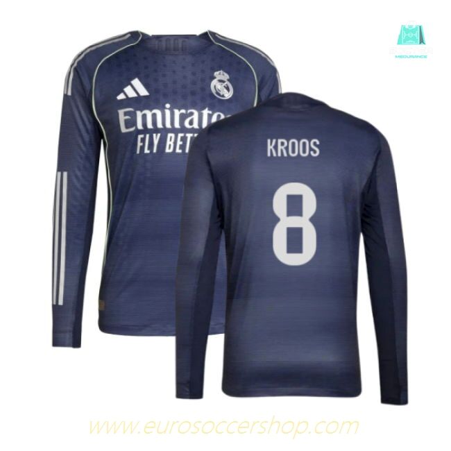 2025-2026 Real Madrid Long Sleeve Away Shirt (Kroos 8)
