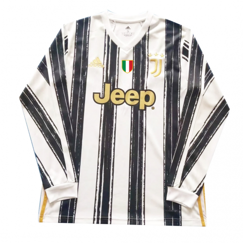 JUVENTUS 20-21 HOME WHITE LONG SLEEVE SOCCER JERSEY SHIRT - Official