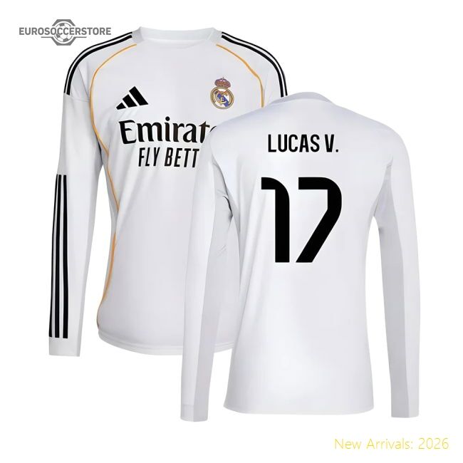 Luxury 2025-2026 Real Madrid Long Sleeve First Jersey (lucas V 17)