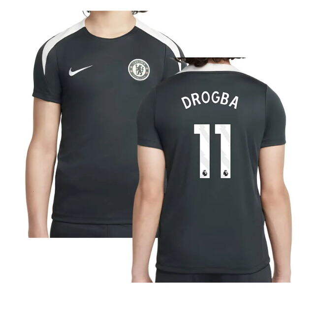 2025-2026 Chelsea Strike Training Shirt (Green) - Kids (Drogba 11)