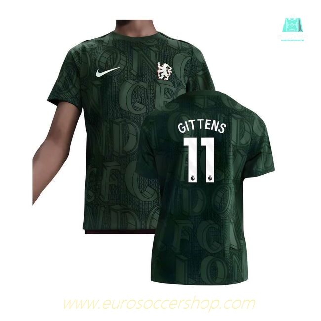 2025-2026 Chelsea Pre Match Shirt (Green) - Kids (Gittens 11)
