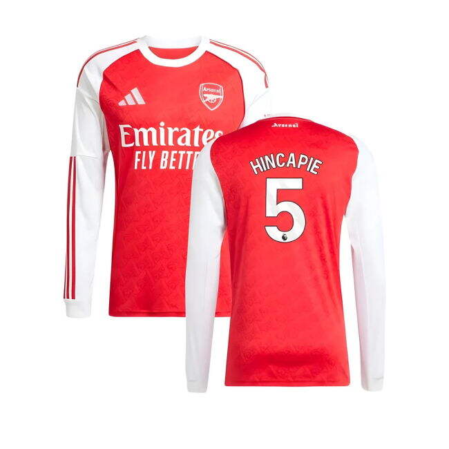 Arsenal Arsenal Long Sleeve Home Shirt Hincapie #5 Durable Materia...