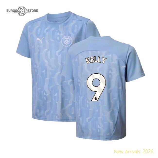 Authentic 2024-2025 Man City Prematch Ss Shirt (light Blue) - Kids