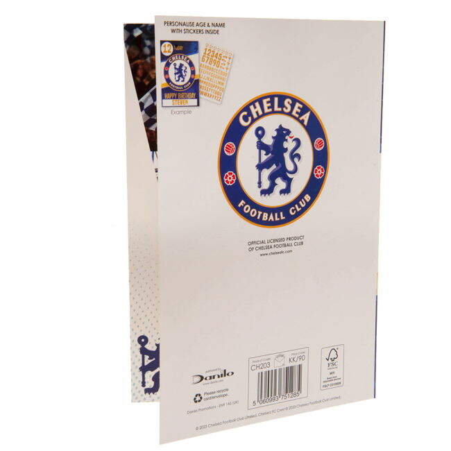 Adult Chelsea FC Birthday Card With Stickers