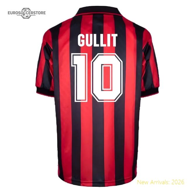 Ac Milan Gullit Home Jersey Italian Football Macron Hyperwave