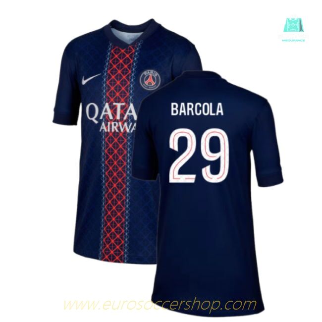 2025-2026 PSG Paris Saint Germain Home Shirt (Kids) (Barcola 29)