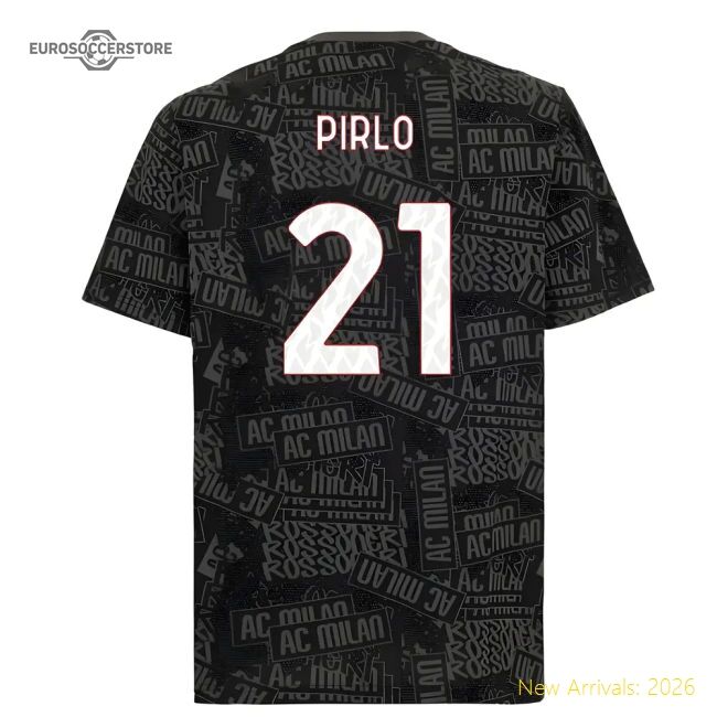 Match-ready Ac Milan Home Pirlo Jersey 2025-2026 Breathable