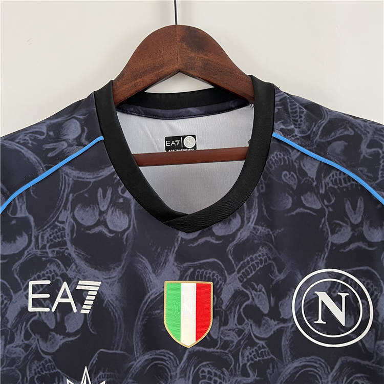 Napoli 2324 Football Shirt Halloween Edition Black Soccer Shirt -