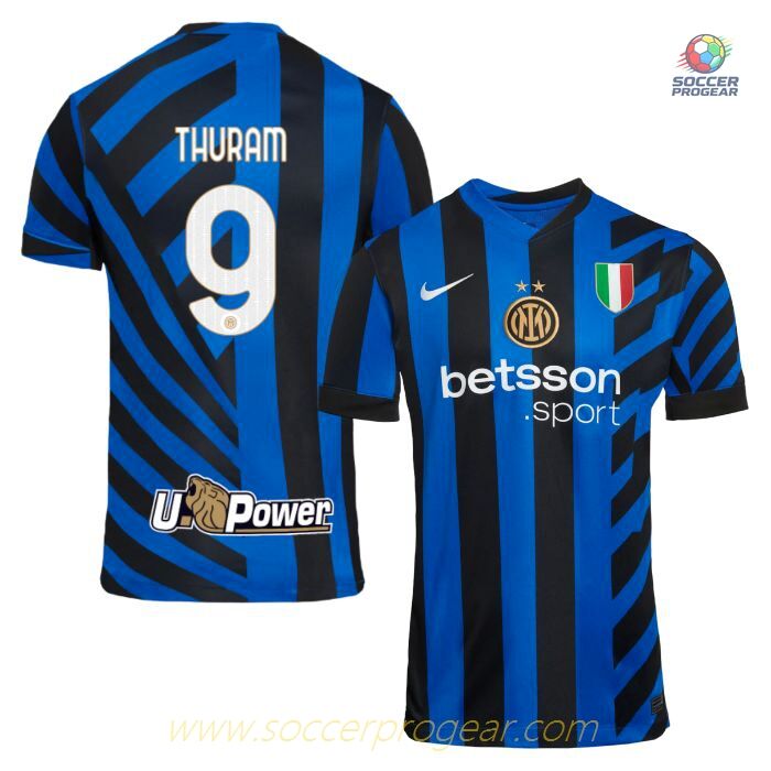Inter Milan Home Team Jersey 2024-2025 Season Thuram