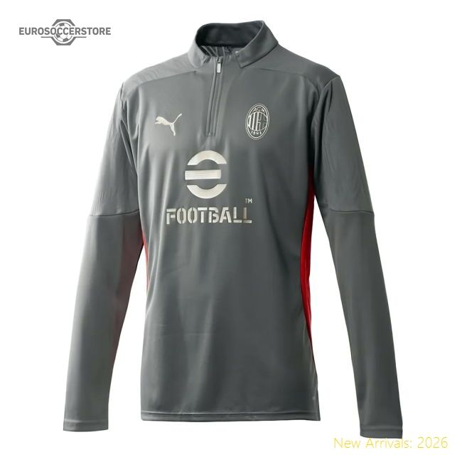 2024-2025 Ac Milan Training 14 Zip Top (grey) - Match Quality