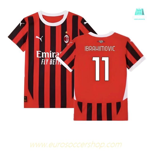 2024-2025 AC Milan Home Shirt (Kids) (Ibrahimovic 11)