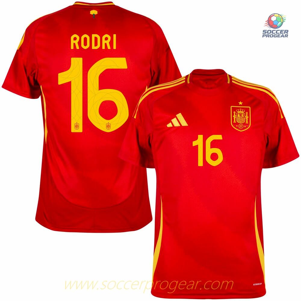 Spain Home Football Jersey 2024-25 Edition Rodri