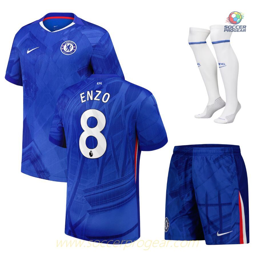 Chelsea Children Home Soccer Kit Team Jersey 2025-26 Edition Enzo