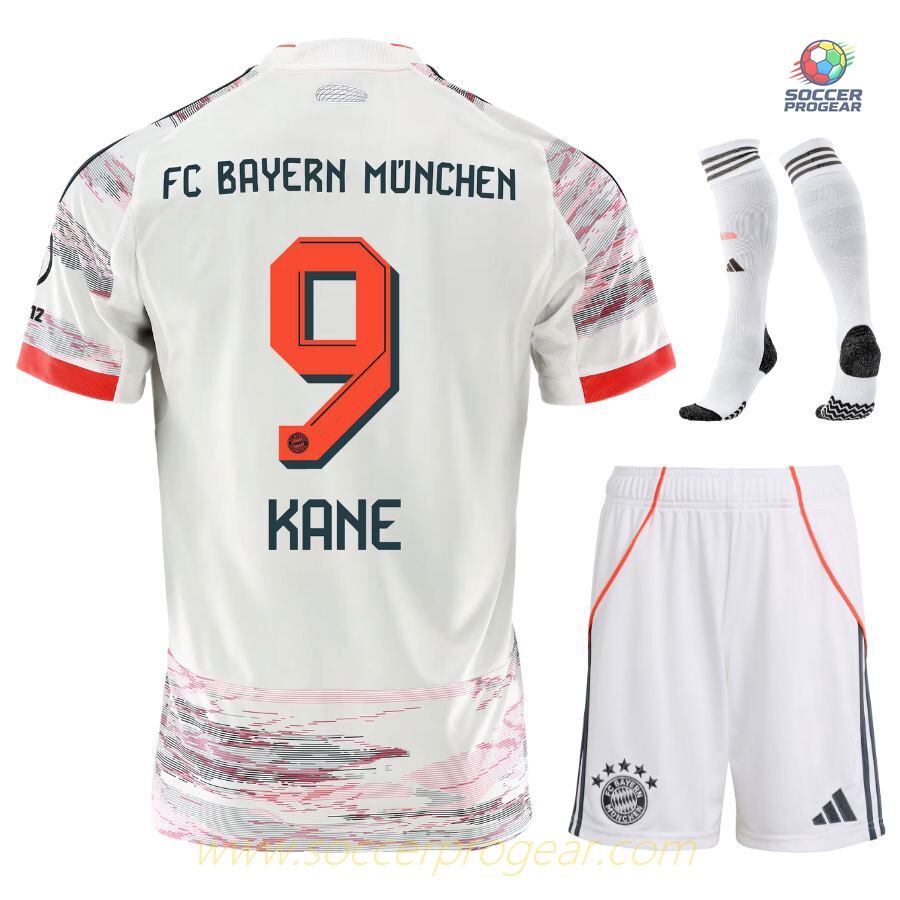 Bayern Munich Away Kids Edition Soccer Uniform Football Jersey 2025-2026 Season Kane