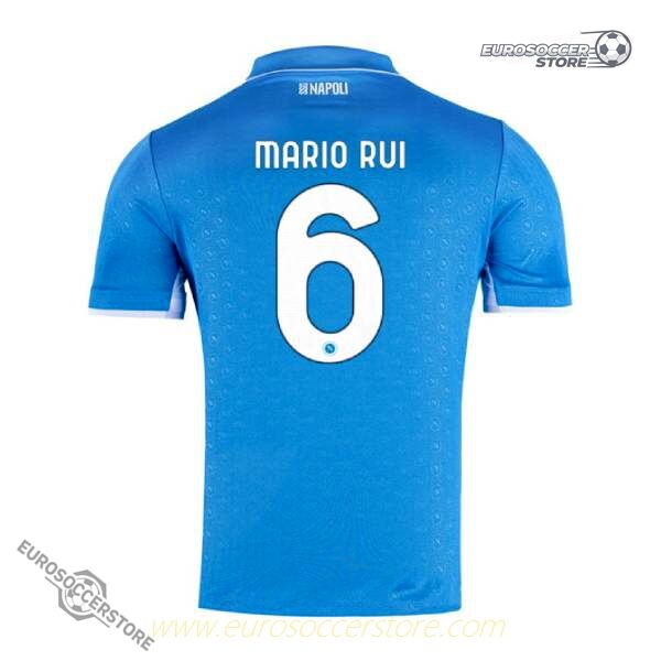 Napoli's 24 - 25 Home Version Jersey Featuring Mario Rui with Number 6