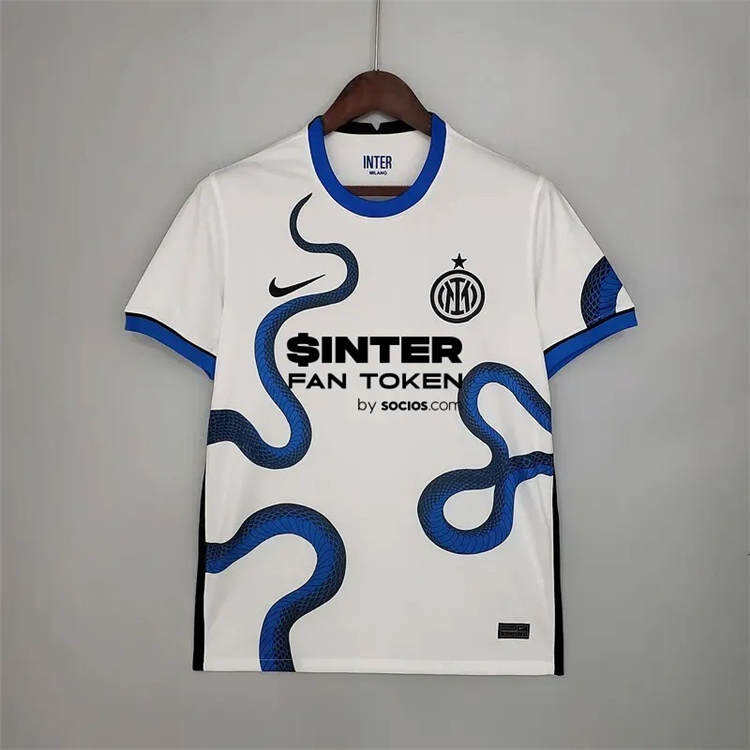 Inter Milan 21-22 White Away Snake Soccer Jersey Football Shirt -