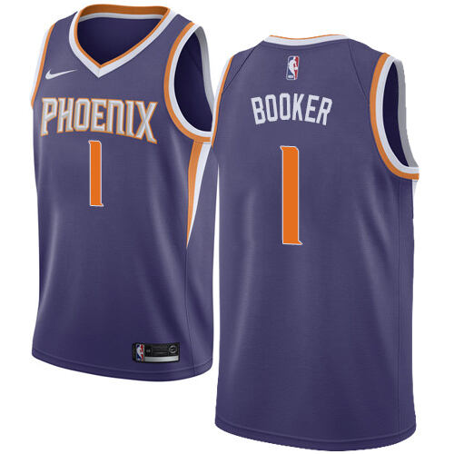 Suns #1 Devin Booker Superior 2024 Icon NBA Jersey - Purple Swingman
