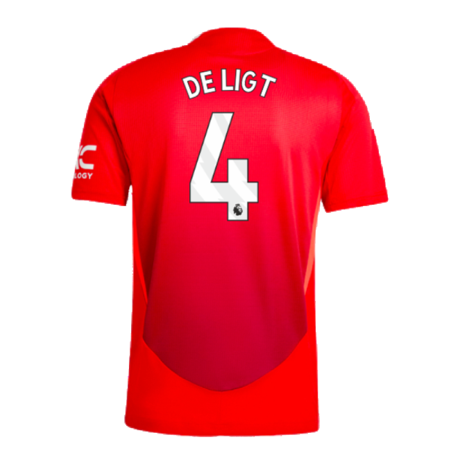 2024-2025 Man Utd Authentic Home Shirt (De Ligt 4) (Limited Edition)
