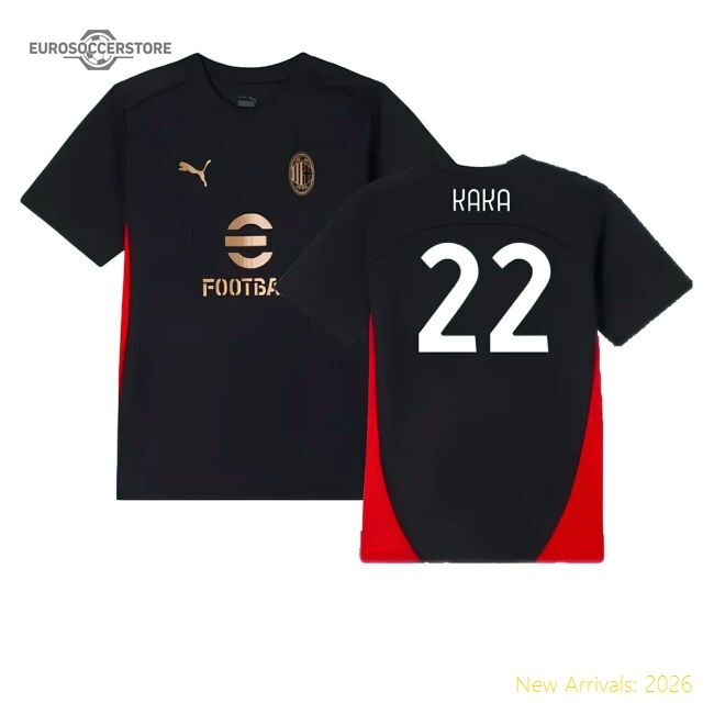 2024-2025 Ac Milan Training Shirt (black) - Kids (kaka 22)