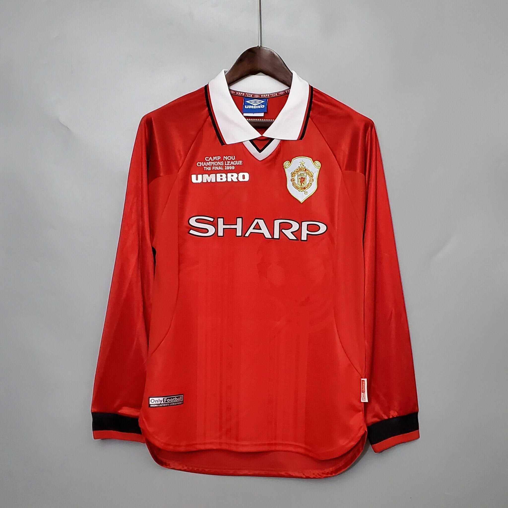 1999-2000 Man United Home retro kit- Long sleeves