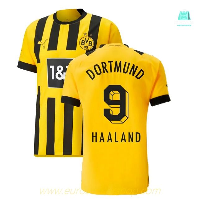 2022-2023 Borussia Dortmund Authentic Home Shirt (HAALAND 9)
