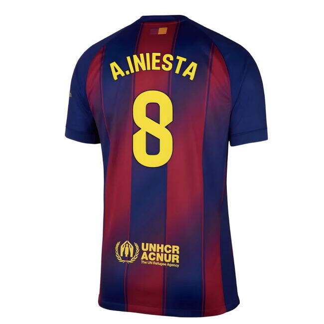 2025-2026 Genuina Camiseta Barcelona Local - Hombres Con Iniesta 8
