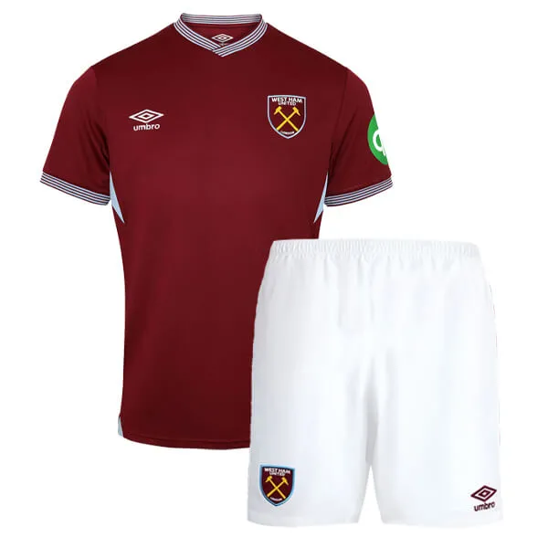 Kids West Ham United Home Kits 202526 ShirtShorts - Official Replica