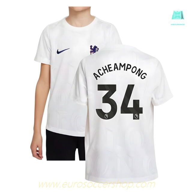 2025-2026 Chelsea Pre-Match Shirt (White) - Kids (Acheampong 34)