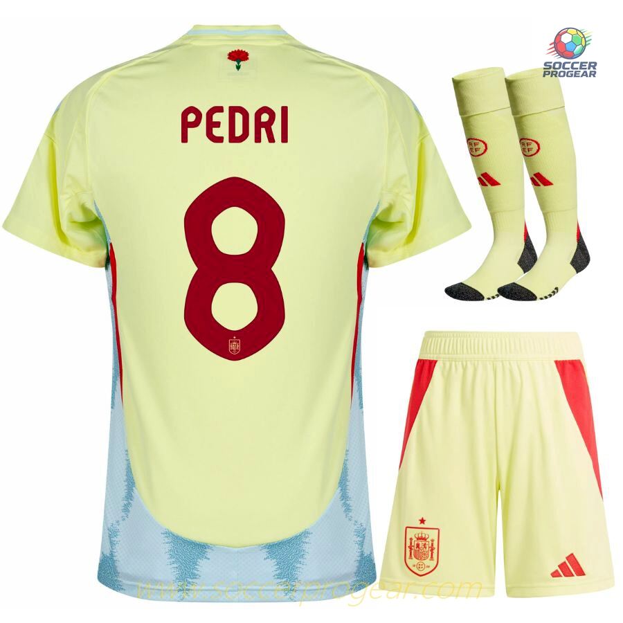 Spain Away Kids Soccer Uniform Football Jersey 2024/25 Collection Pedri