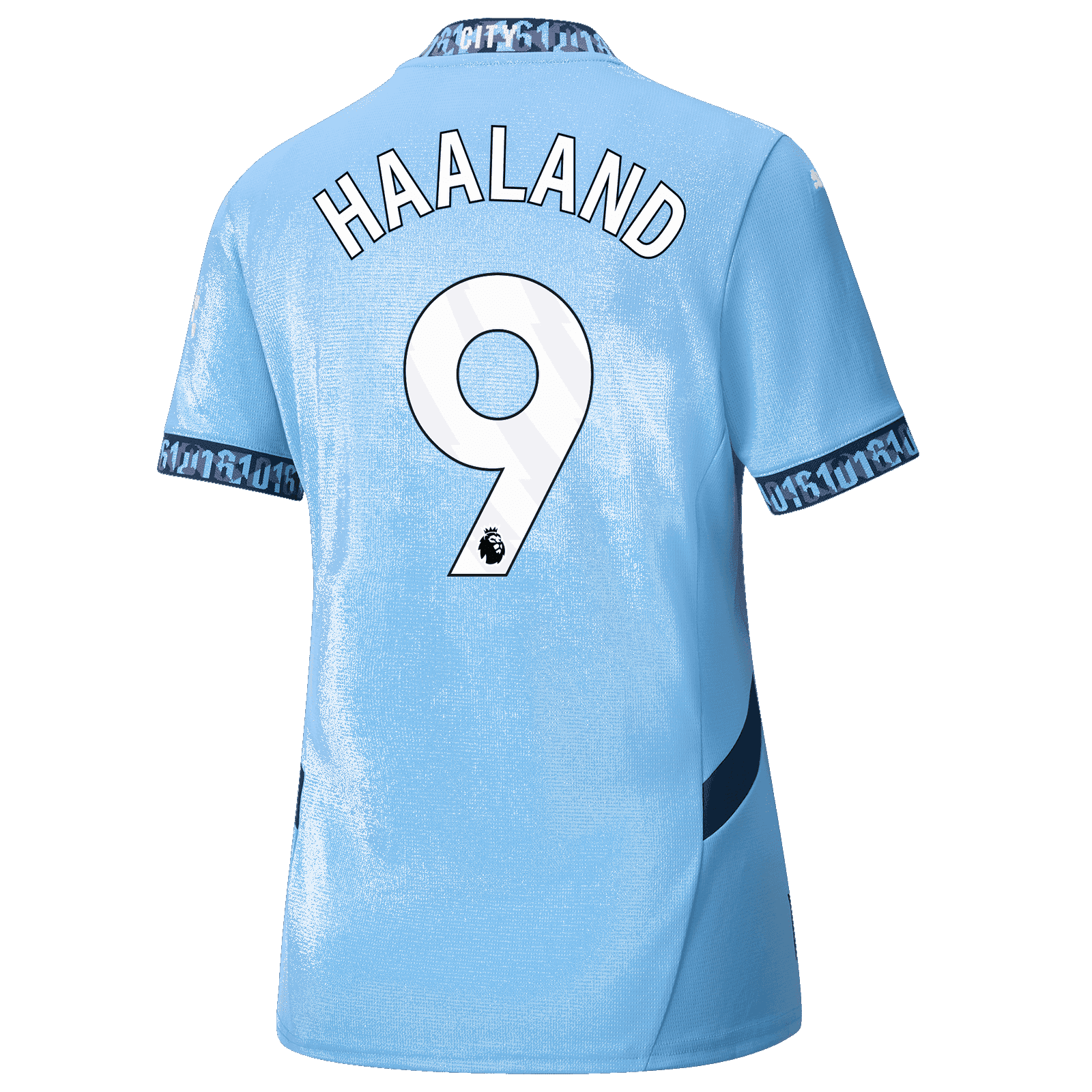 Women’s Erling Haaland Number 9 Home Jersey of Manchester City for 24-25 Season