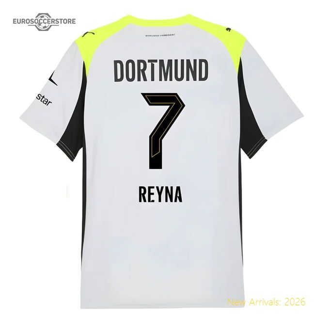 High-Quality 2025-2026 Borussia Dortmund Away Shirt (Reyna 7)