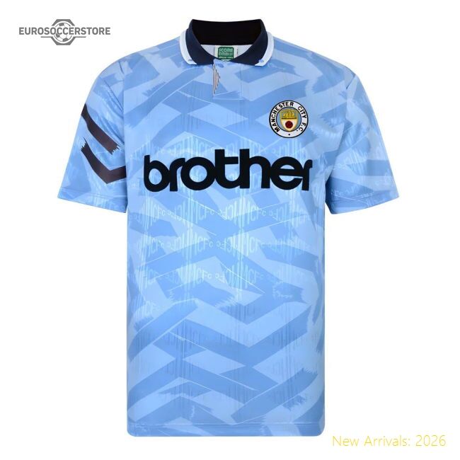 Premium Score Draw Manchester City 1992 Retro Football Shirt