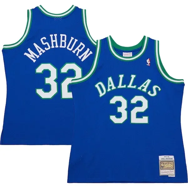 Jamal Mashburn DAL Swingman Jersey - retro Basketball - Blue