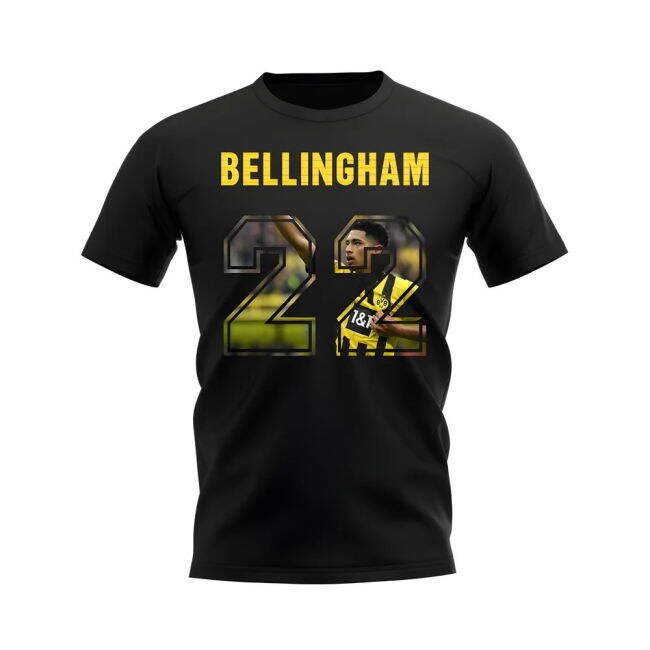 Jude Bellingham Name And Number Borussia Dortmund T-Shirt (Black)