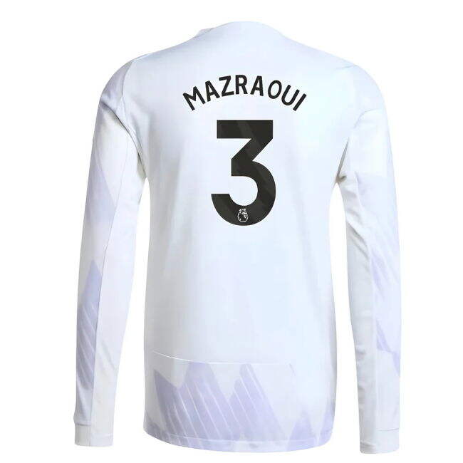 2025-2026 Man Utd Authentic Long Sleeve Away Shirt (Mazraoui 3) - g...
