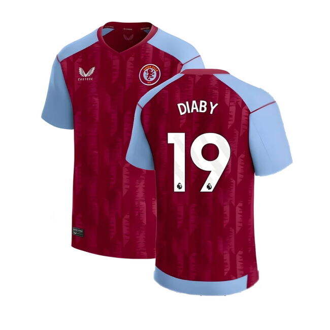 Professional Grade Football Aston Villa Home Shirt Kids Diaby #19 ...