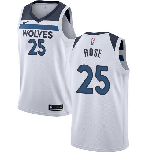 MIN #25 Derrick Rose Performance 2024 Icon NBA Jersey - White Swingman