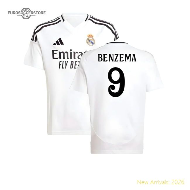 Luxury 2024-2025 Real Madrid Main Jersey (kids) (benzema 9)